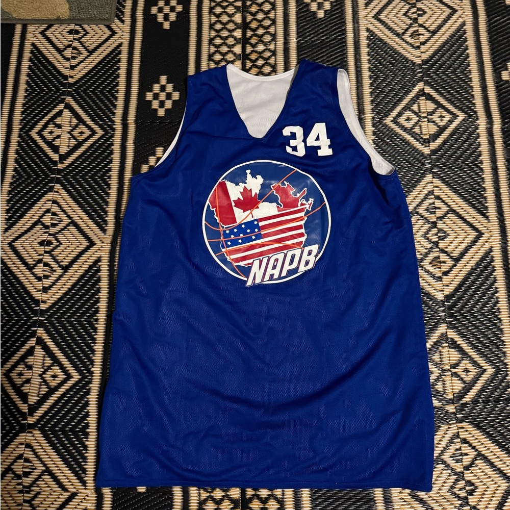 NAPB Blue Basketball Jersey #34 national Association of pro basketball size M